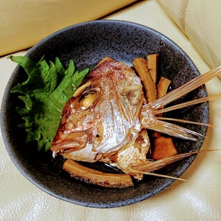 【釣り魚料理】天然真鯛の兜煮